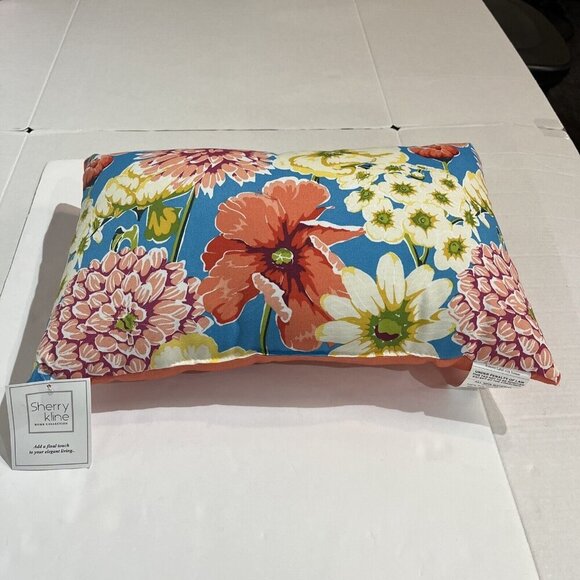 Sherry Kline Outdoor Throw Pillow Pink Floral Rectangle 13x20 Modern Patio - Picture 3 of 10
